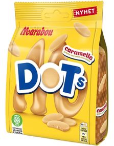 Marabou Dots Caramello - Hvite Sjokoladebiter med Karamellsmak 120 gram