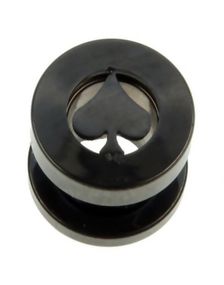 Spades - Svart Piercing Tunnel