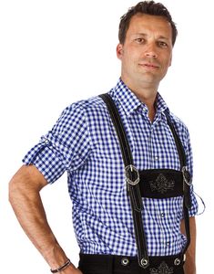 Blå och Vit Rutig Oktoberfestskjorta till Man
