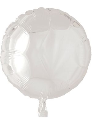 Rund Vit Folieballong 46 cm