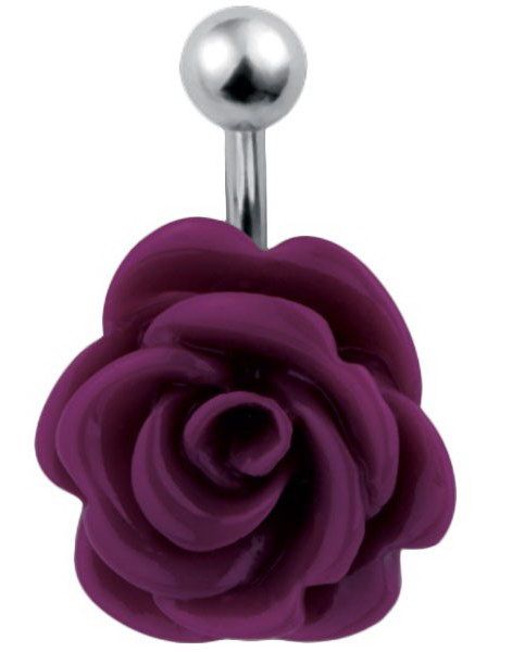 Navelpiercing med Utformad Lila Ros