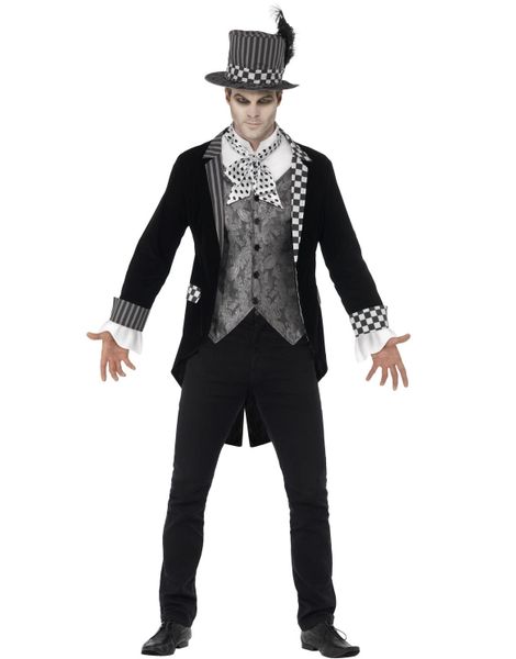 Dark Mad Hatter Inspirerad Kostym med Hatt till Man