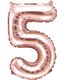 Talet 5 - Roséguldfärgad JUMBO Folieballong 86 cm