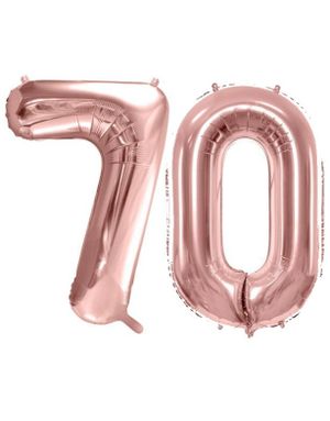 70 års ballonger 35 cm roséguld