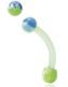 Flames in Blue and Green - 1.2 x 8 mm Ögonbrynspiercing