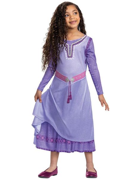 Asha Deluxe Kostymekjole til Jente - Disney Lisensiert