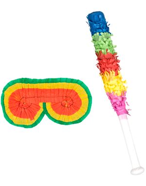Set med Pinata Slå-Pinne och Ögonmask