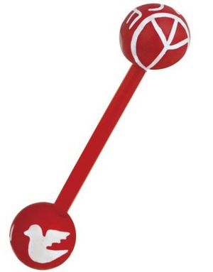 Peace Red/White - Tungpiercing