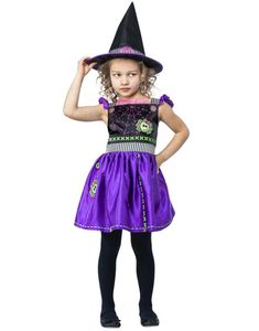 Stitch Witch - Lila Häxdräkt med hatt för barn