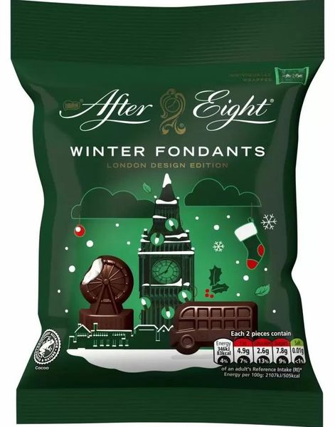 After Eight Winter Fondants - Mørke Sjokoladebiter med Peppermyntefyll 57 gram