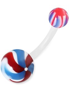 Candy Flower - Navelpiercing i Vitt, Rött och Blått