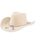 Kremfarget Cowboyhatt med Snor