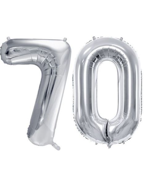 70 års ballonger - 86 cm silver