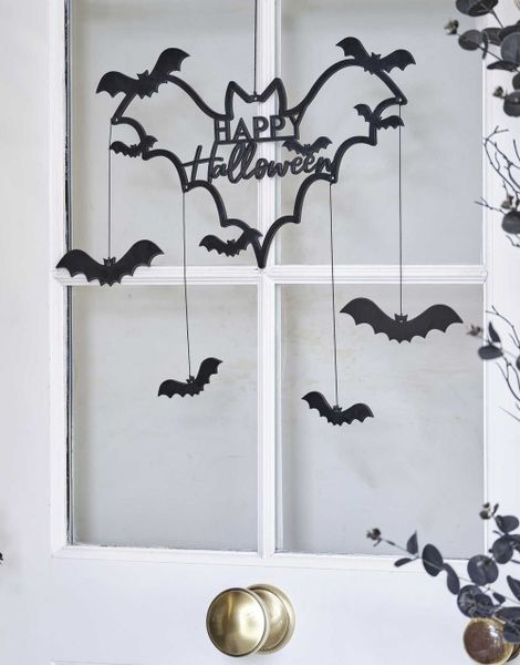 Happy Halloween Flaggermus Skilt - Night Fright