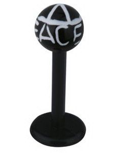 Labrett with Peace Mark - Svart/Vit