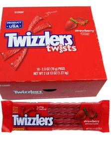 18 st Twizzlers Strawberry - Lakritsstänger med Jordgubbssmak - Hela Lådan 1,26 kg (USA Import)