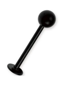 Svart PVD Labret med Rund Kula