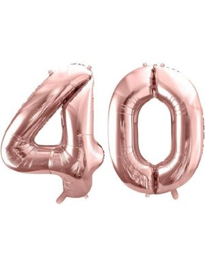 40 års ballonger - 86 cm roséguld