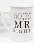 Mr. and Mrs. Right - 2 stk 60 års Jubileumskrus med Tekst