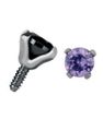 Rund Lila Sten - Strl 3 mm Dermal Anchor Kula med 1,2 mm gängor