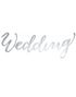 Wedding - Silverfärgad Bokstavsbanner med Tråd 44 cm