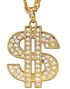 Strass Dollar - Guldfärgat Smycke med Bling