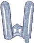Silverfärgade Holografiska Bokstavsballonger A-Z - 35 cm