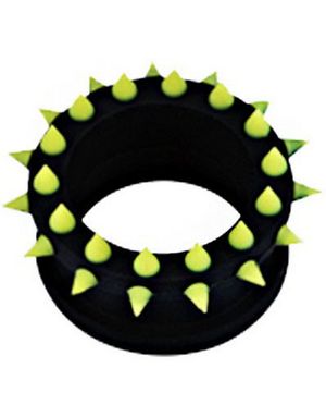 Svart Piercing Tunnel med Gula Spikes