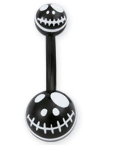 Jack Skellington Head Navelpiercing i Svart och Vit