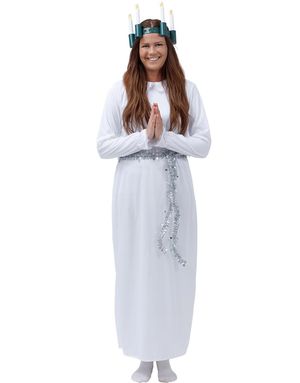 Vit Santa Lucia Dräkt till Dam