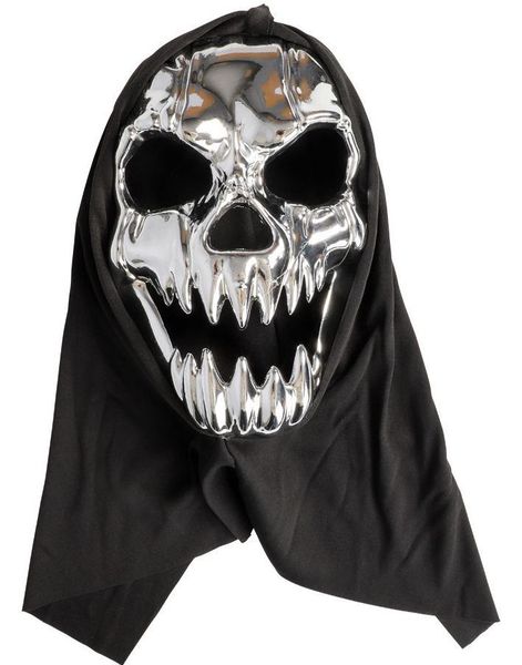 Silverfärgad Monstermask Med Huva