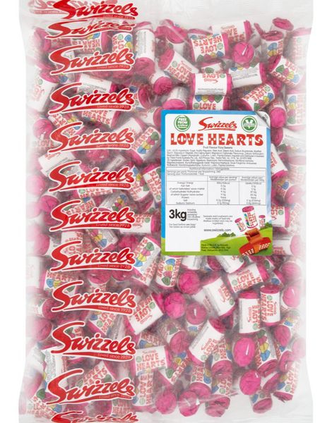 Swizzels Love Hearts Mini - 3 kg Påse med ca 270 stk