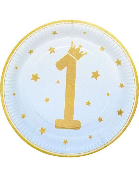 8 stk Papptallerkener 23 cm - 1 Årsfest