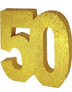 Guldfärgad Glittrande 50 År Bordsdekoration 20 cm