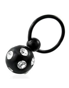 Svart BCR Piercing Glittrande Hängande Kula - 1.2 x 10 mm