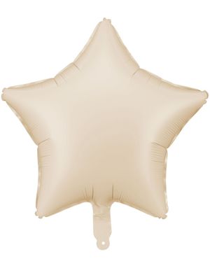 Stjerneformet Beige Folieballong 48 cm