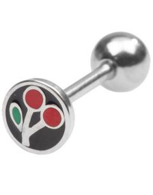 Tungpiercing med Körsbär