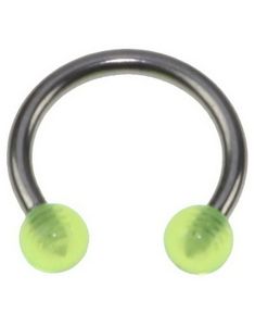 Rund Ögonbrynspiercing med Gula Kulor - 1.2 x 8 mm
