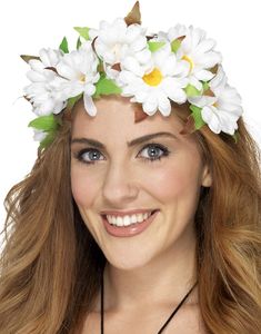 Diadem med Vita Tusensköna Blommor