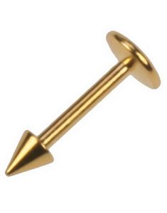 Guldfärgad Labret med Spike 1.2 x 8 mm