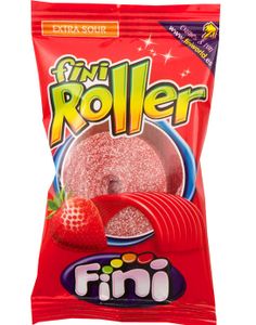 1 stk Fini Strawberry Roller Fizz - Röda Vingummi