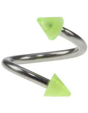 Curve Ögonbrynspiercing med Gula Spikes - 1.2 x 8 mm
