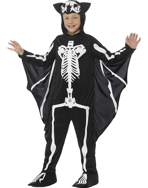 Fladdermusdräkt till Barn med Skelettryck