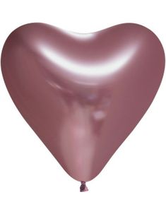 6 stk 30 cm - Glossy Rose Gullfarget Hjerteballonger