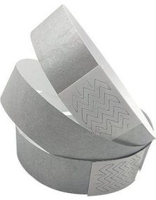 100 stkTyvek Festivalarmband / Entréarmband - Silver