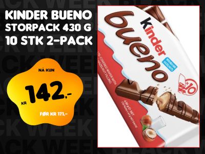10 st 2-pack Kinder Bueno Choklad – STORPACK 430 g