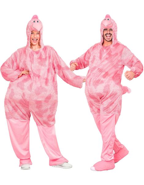 Funny Flamingo - Unisex Plysj Flamingokostyme til Voksen