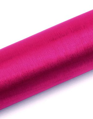 MÖRK ROSA Genomskinlig Organzalöpare 16 cm x 9 meter