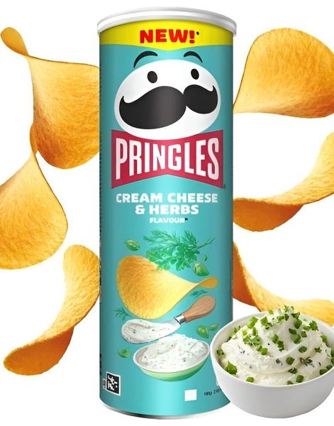ÄT SNART PRODUKT - Pringles Cream Cheese & Herbs 165g
