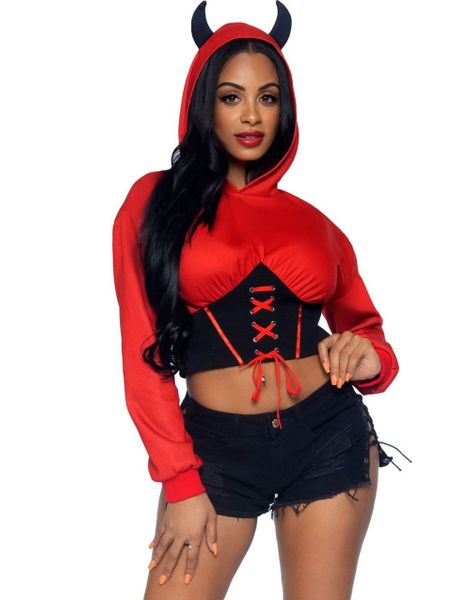 Djävul Cropped Hoodie